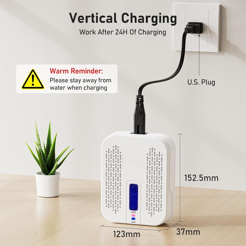 Compact Dehumidifier for Bathrooms and Closets - Long-lasting & Energy-Saving