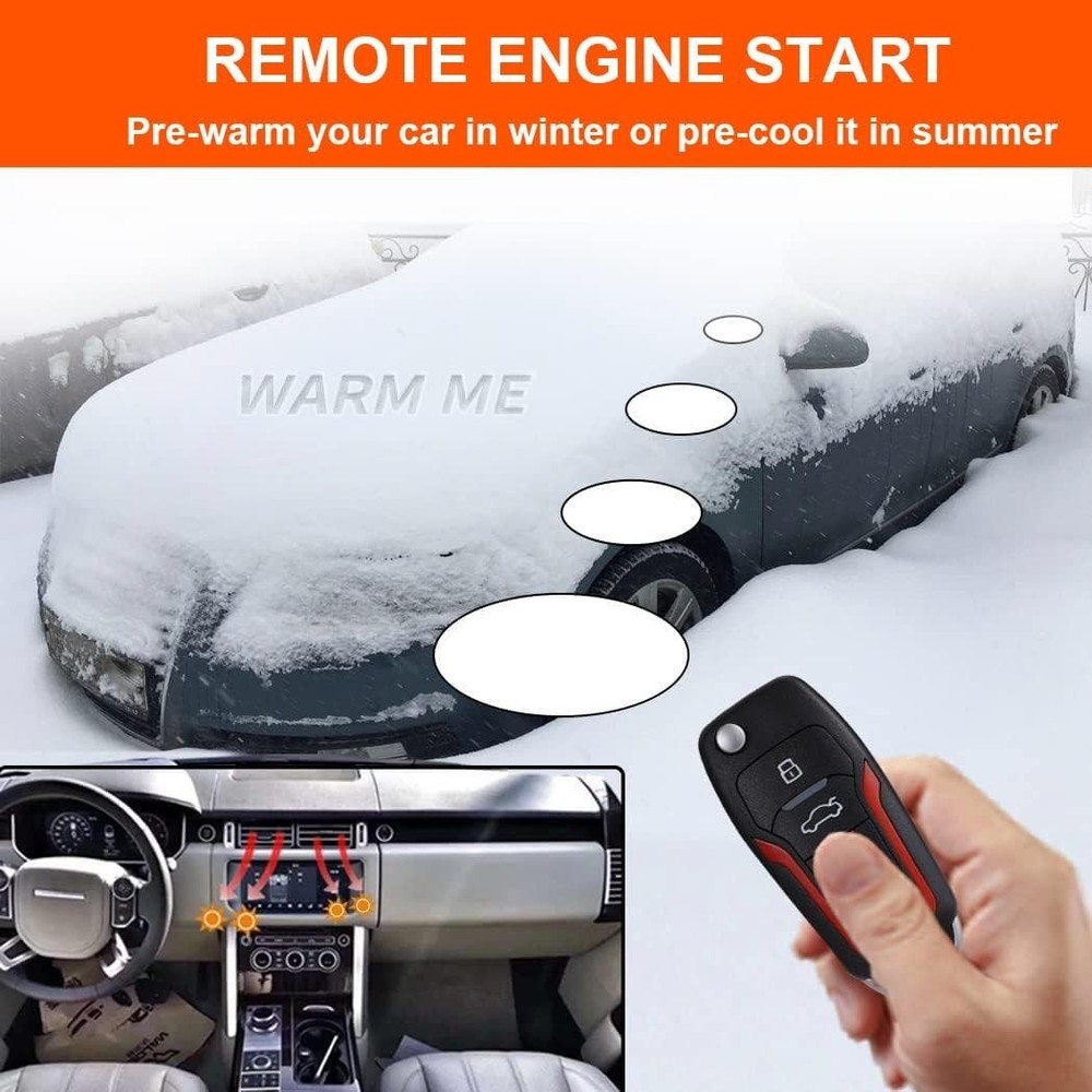 Car Keyless Entry Security Alarm System + ② Remote Engine Starter + ③ Push to...