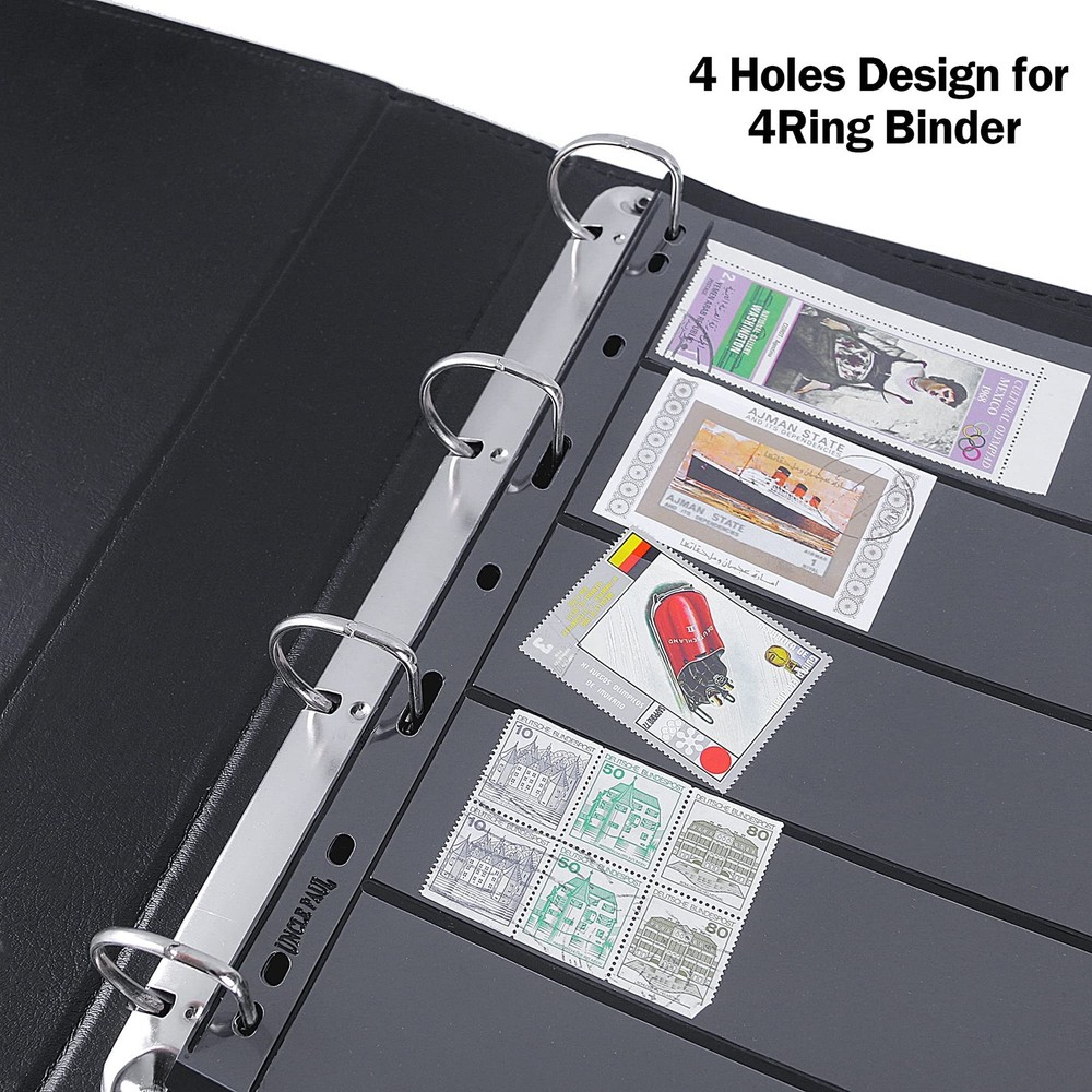 Stamp Collection Inserts 4 Mixed Sizes(5/6/7/8 Pockets), 12 Sheets(24 Pages)