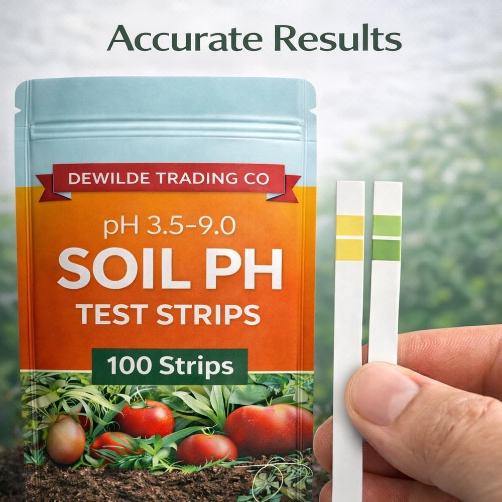Soil pH Paper Test Kit – 100 Tester Strips (3.5-9 Range) – Use for Testing Ga...