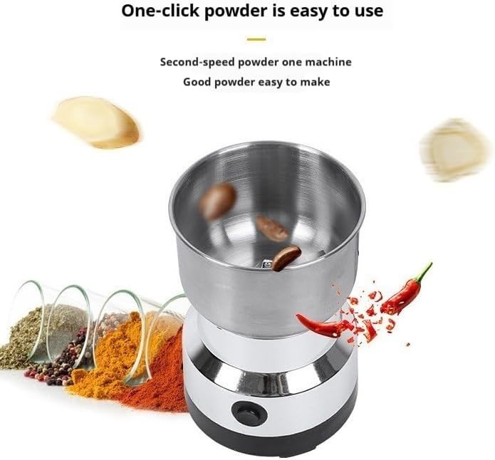 300g Grain Mill Grinder Stainless Steel | High Speed Spice & Flour Mill Kitchen