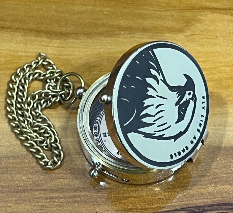 Brass Eagle Compass with Engraved & Chain
