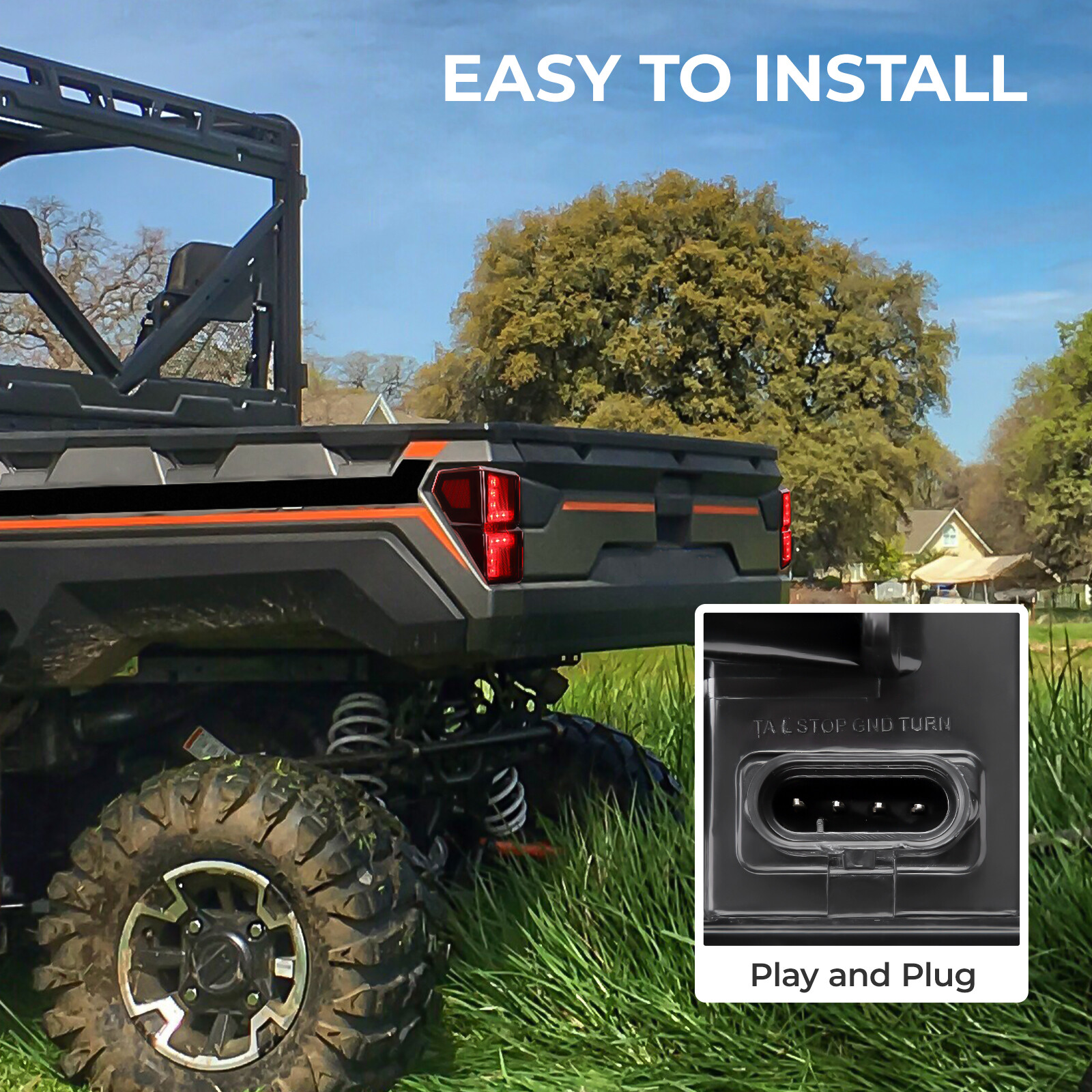 UTV Rear Tail Light Left&Right for 2017-2025 Polaris Ranger 1000 XP CREW 2413766