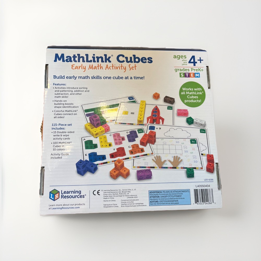 Learning Resources MathLink Cubes Early Math Activity Set - 115 Pieces