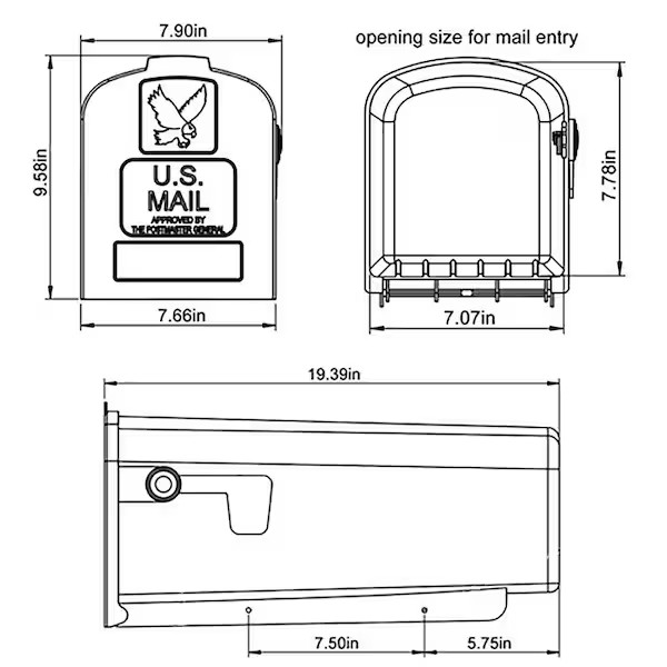 White Mailbox Deluxe Polybox Durable & Best Rust-proof Polymer Post Mounted New