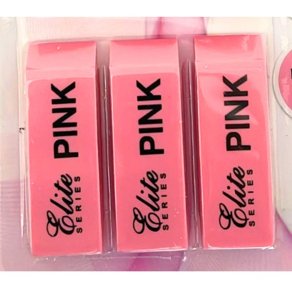 Non-Toxic Pink Erasers: 3 Pack
