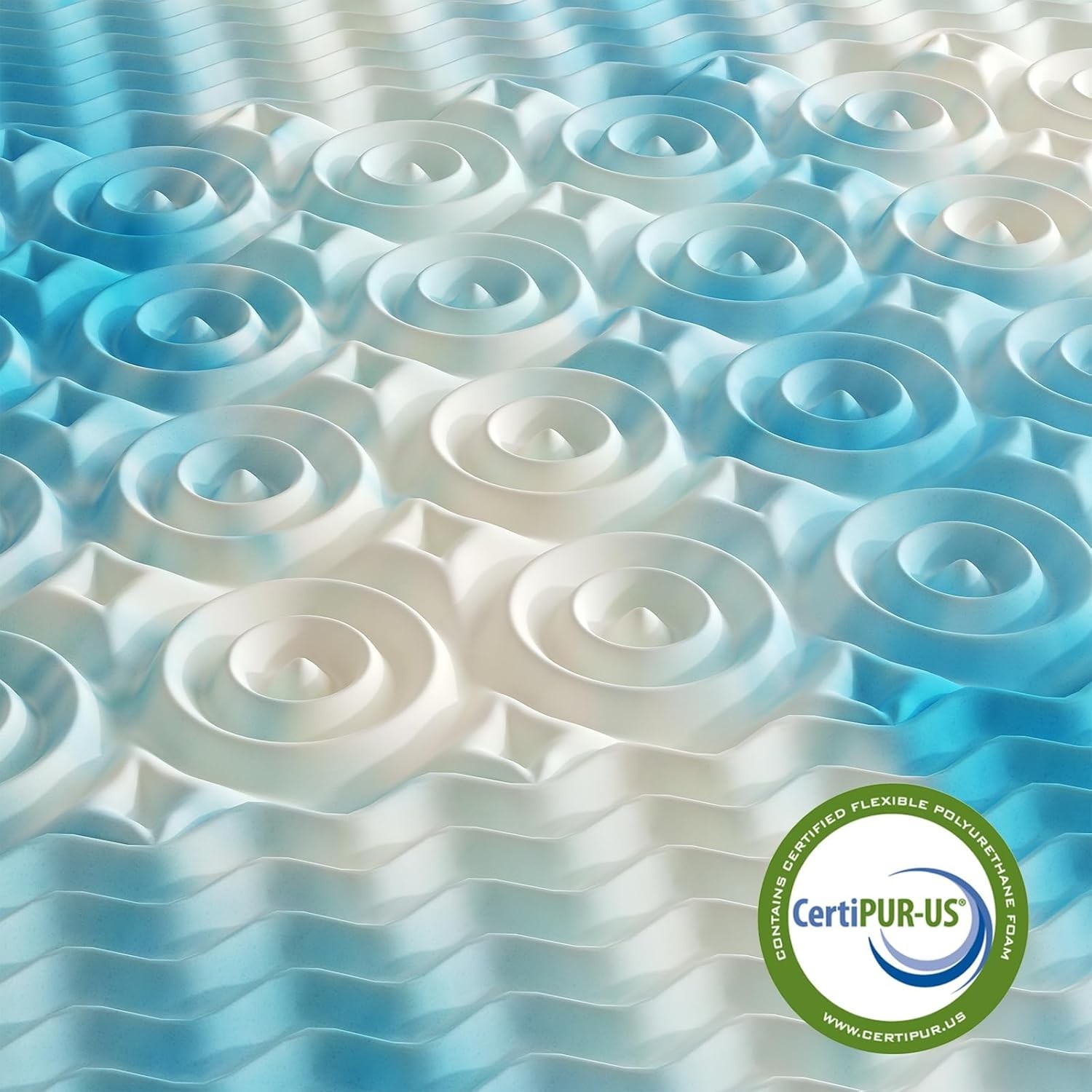 DUMOS 5-Zone Support Memory Foam Mattress Topper,Pain Relief,Cooling Gel Infused