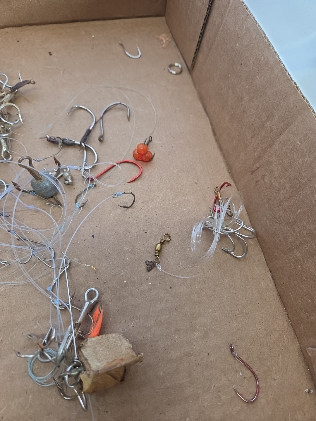 Large Lot Of Misc Fishing Hooks Tackle Trout Salmon Bass New And Used