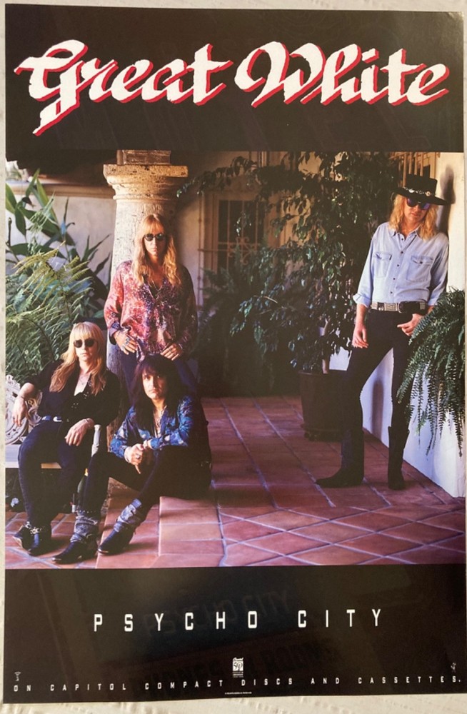 Great White 1992 Promo Poster Psycho City V