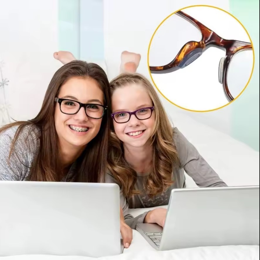 8 Pc Soft Nose Pads Stick On Silicon Anti Slip Eyeglasses Sunglasses Glass White