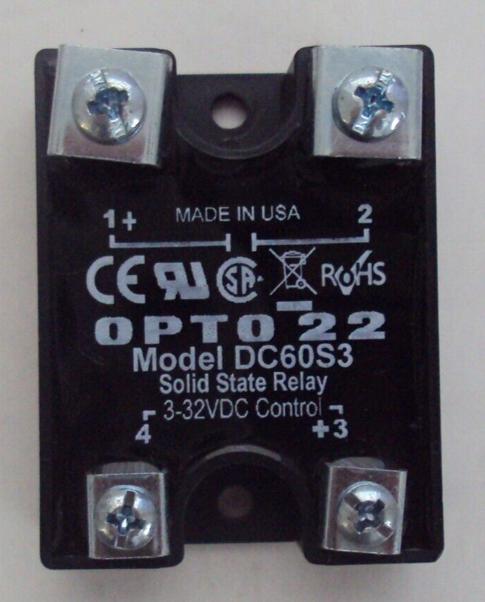 OPTO 22 MODEL # DC60S3 SOLID STATE RELAY 3-32VDC CONTROL 3A PANEL MOUNT