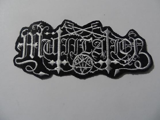 MUTIILATION,IRON ON WHITE EMBROIDERED PATCH