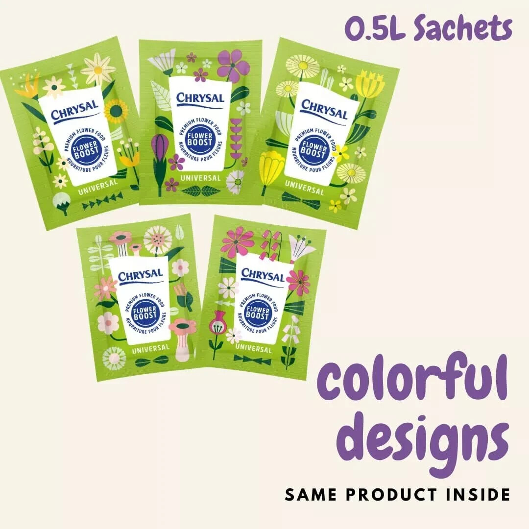 Clear Flower Food Packets for Flower Arrangements & Bouquets – (5g - 100 Ct)