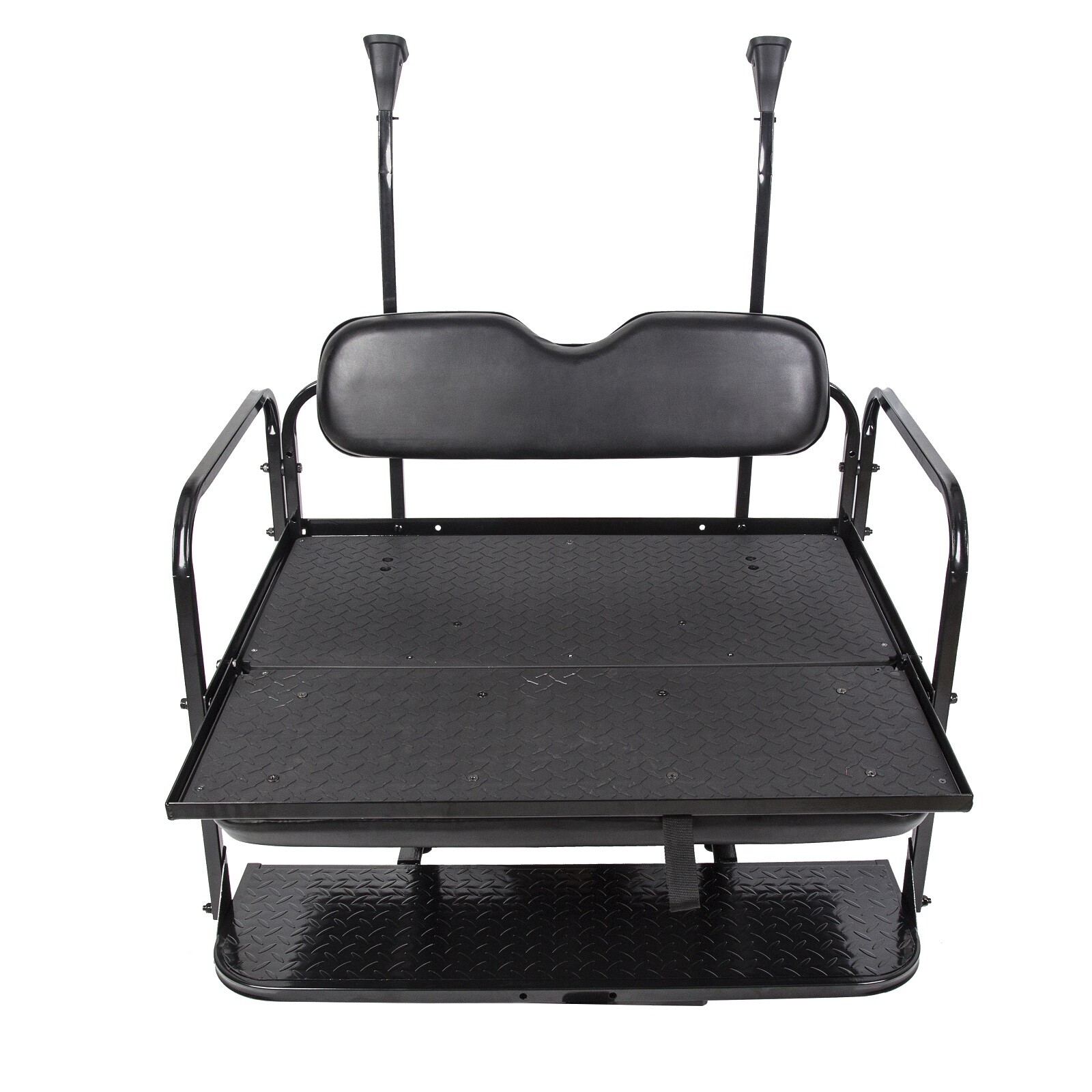 For Club Car Precedent Golf Cart Flip Folding Rear Back Seat Kit - Black Seats