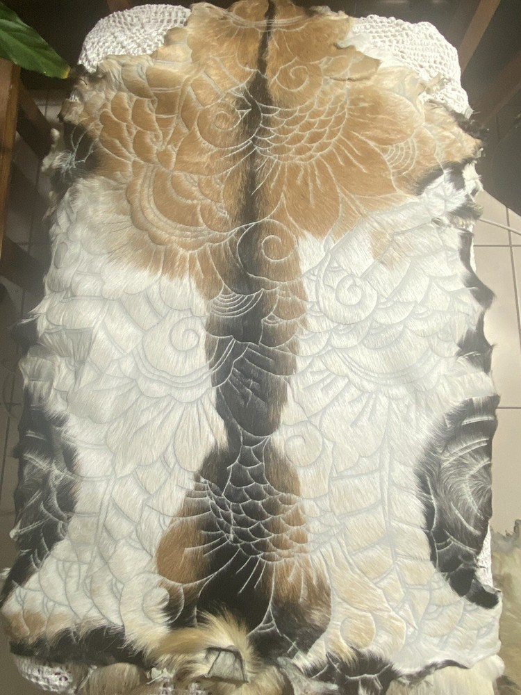 Handcarved Goatskins Peacock Design