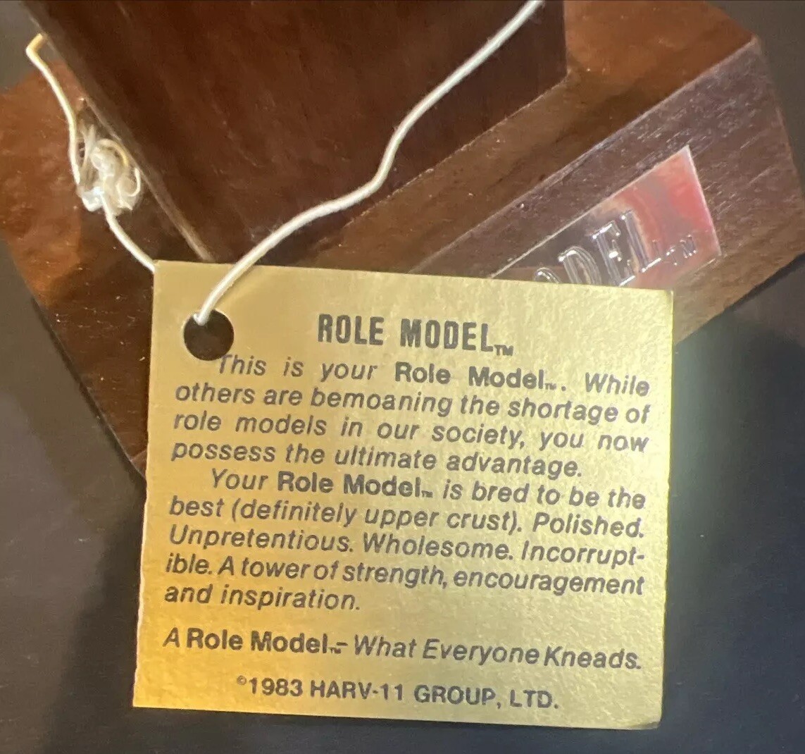 Vintage 80s Novelty Gift “Role Model” Trophy Faux Food Roll by Visual Puns