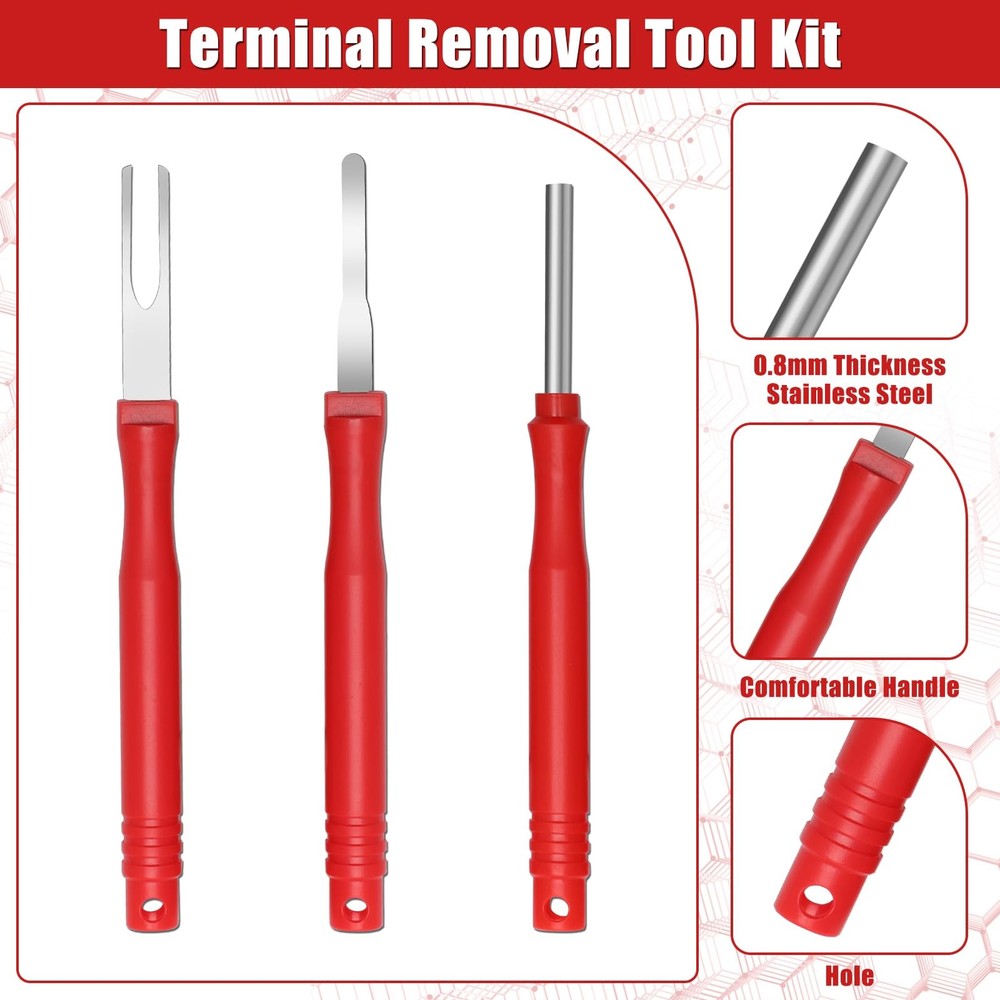 Anglekai 30+4P Terminal Pin Removal Tool Kit, Electrical Connector Red