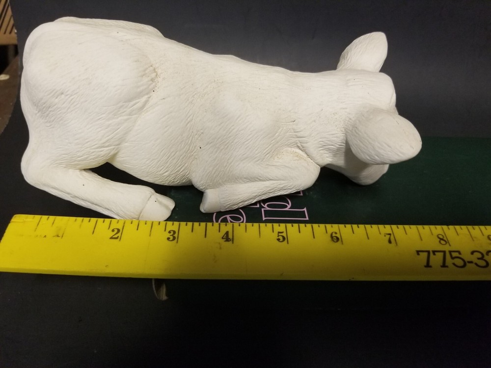 Unpainted Ceramic Bisqueware Cow Shelf Sitter