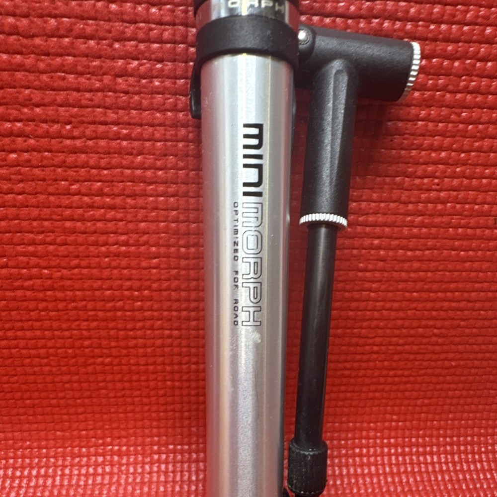 Topeak Mini Morph Compact Bicycle Pump Presta Schrader Silver Black Missing Tip