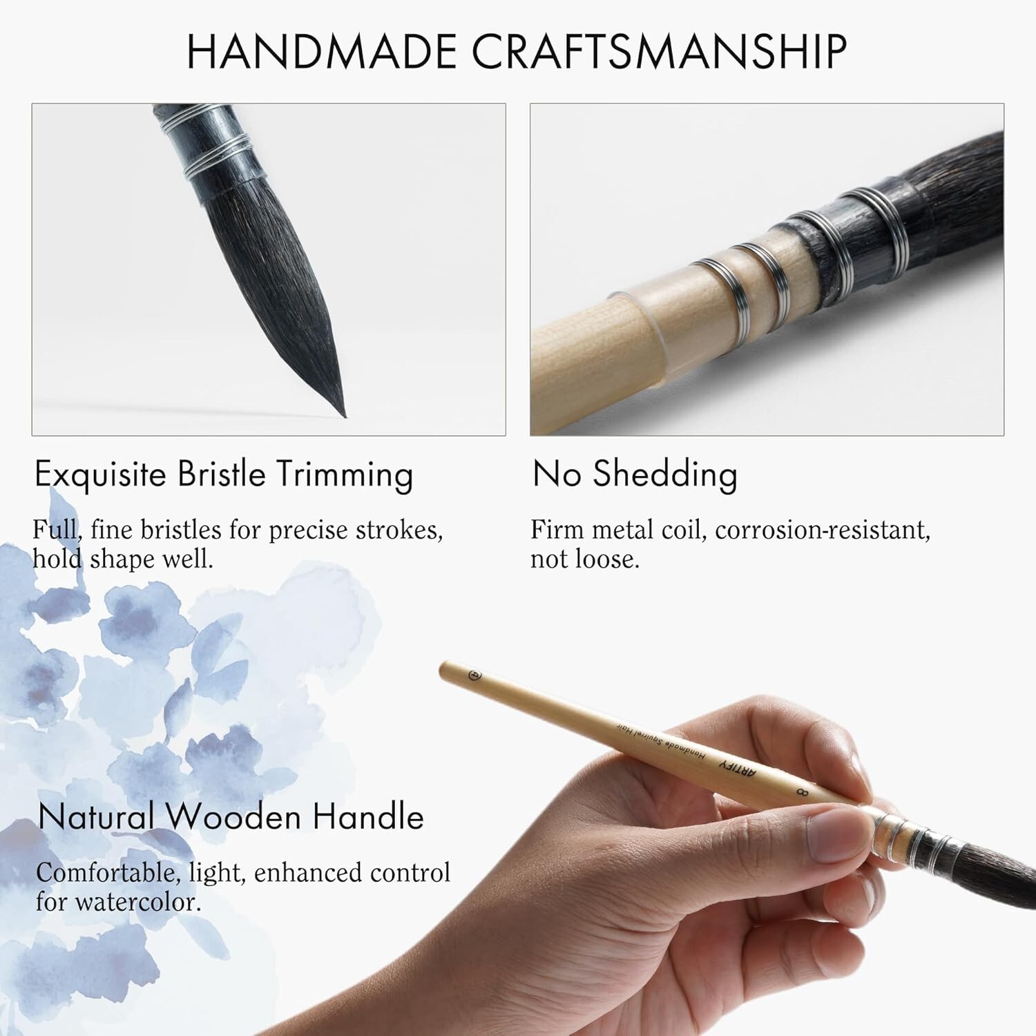 ARTIFY Professional Natural Squirrel Hair Quill Watercolor Brushes