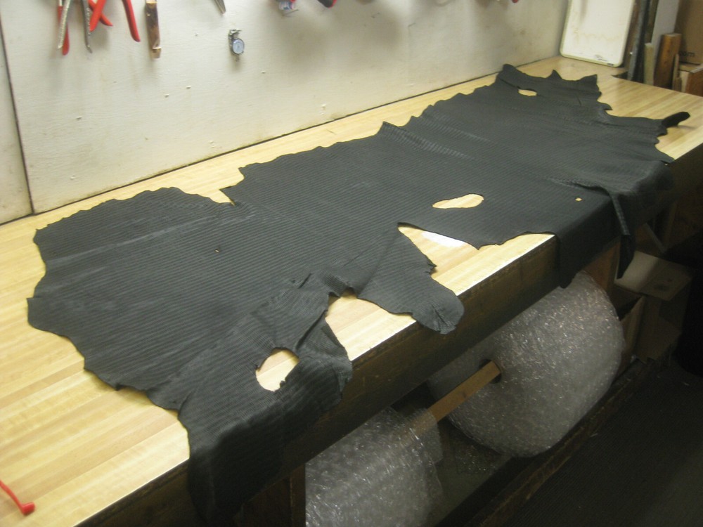 Black Top Grain Buffalo Leather #0009229 Has Patterns ROW 70