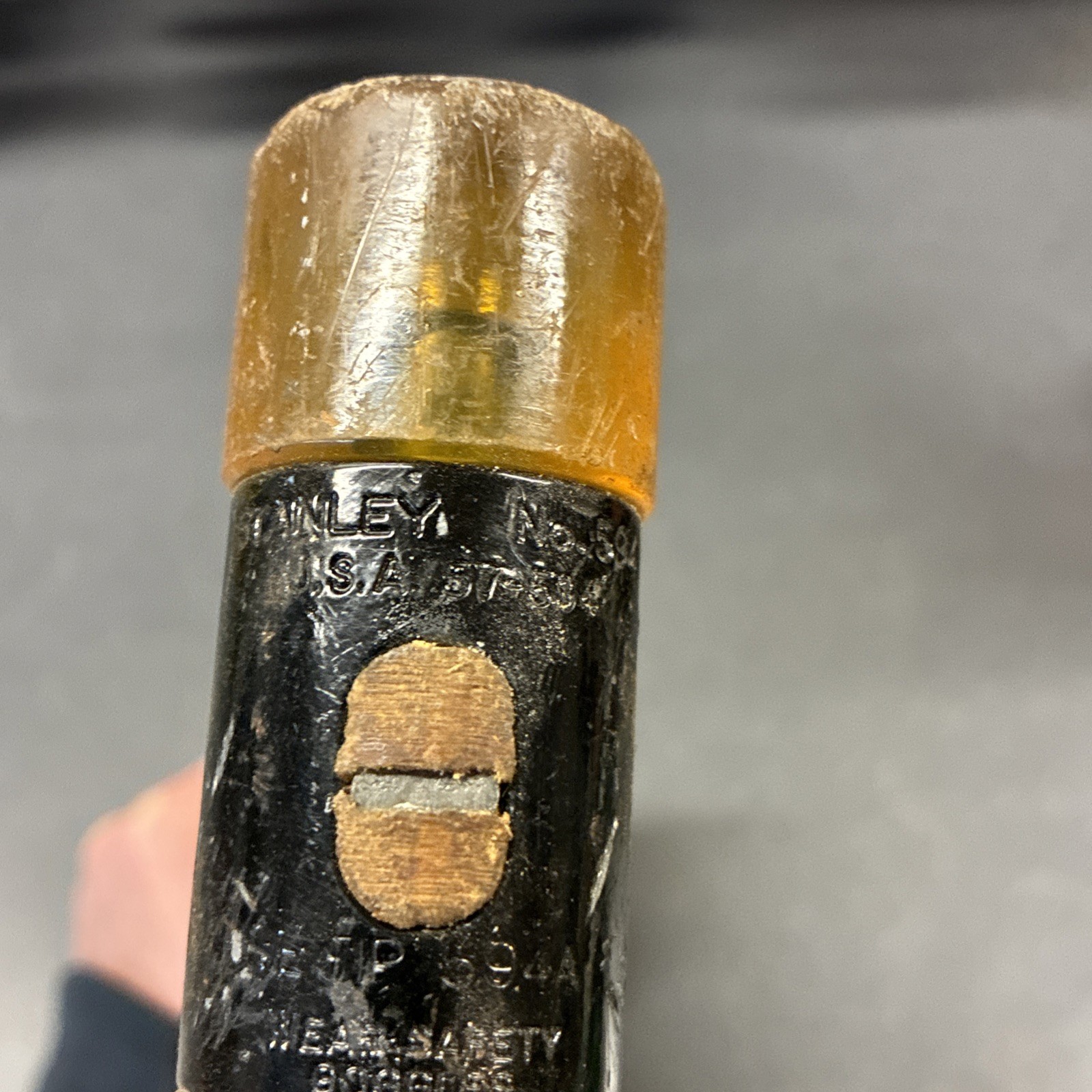 Vintage Stanley No 594 Plastic Double Soft Faced Hammer Mallet 10.5" Wood Handle