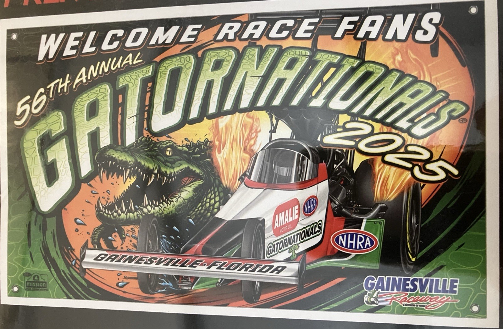 NHRA DRAG RACING OFFICIAL 2025 GATOR NATIONALS 3X5 FLAG BANNER