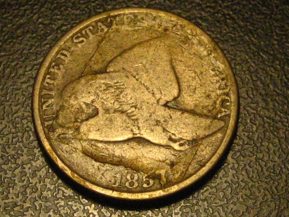 1857 Flying Eagle Cent VG Detail