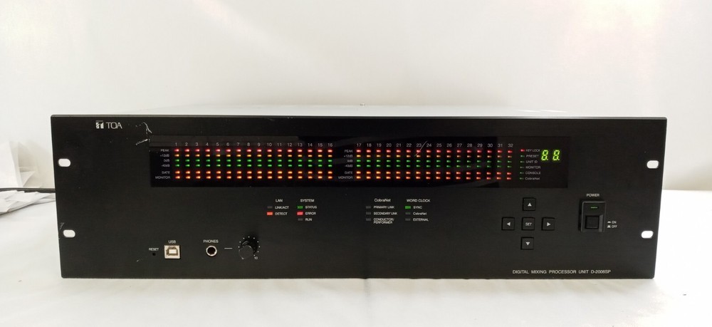 Toa Electronics D-2008SP 32-Channel Digital Mixing Processor Unit 120 V / Tested