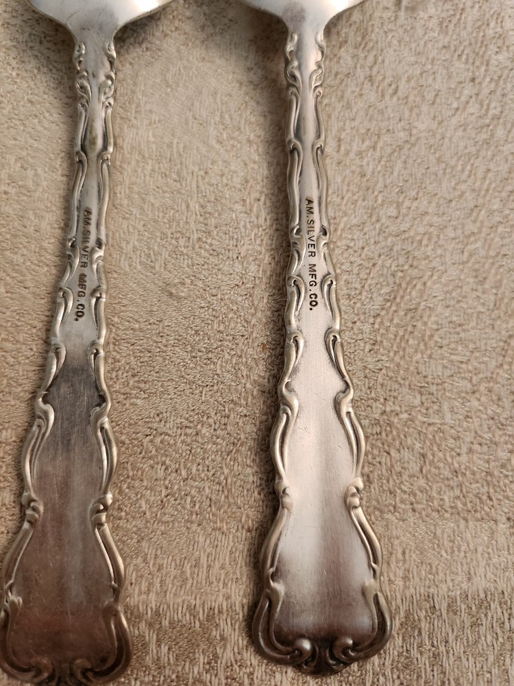 Set Of 2 Teaspoons Dresden 1911 Silver Flatware Silverware