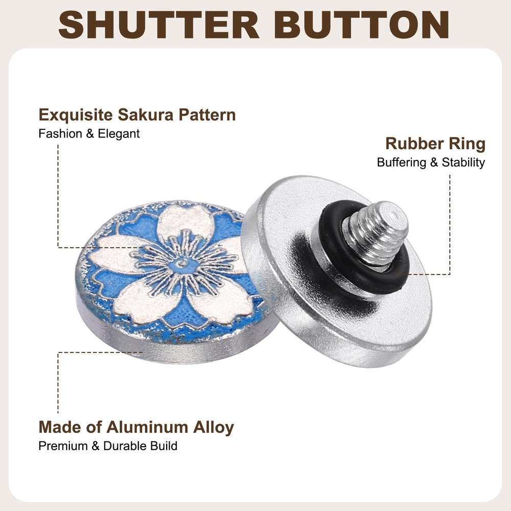 2Pcs Shutter Button (Blue) Camera Soft Release Button Threaded, for Fuji