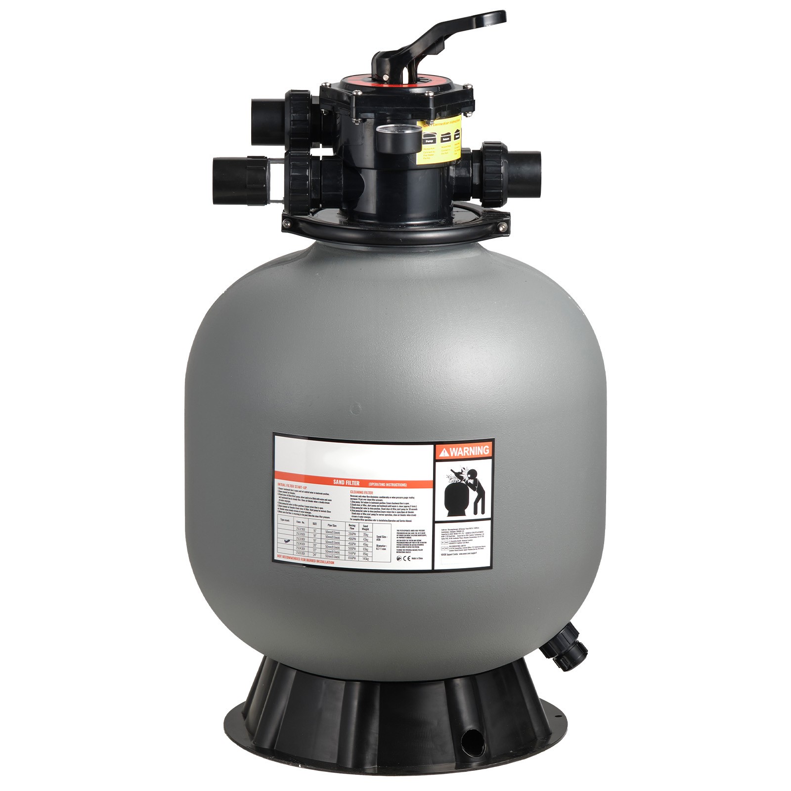 Uimoso 20-Inch Sand Filter with 7-Way Valve for Above-Ground Pools