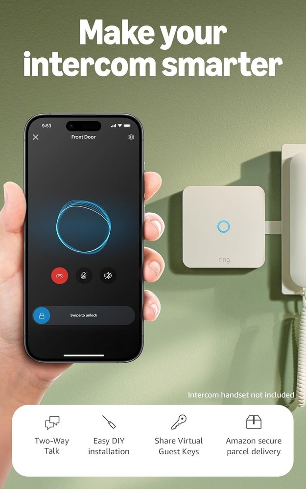 Ring Intercom Audio Smart System with Virtual Keys Remote Access DIY Setup