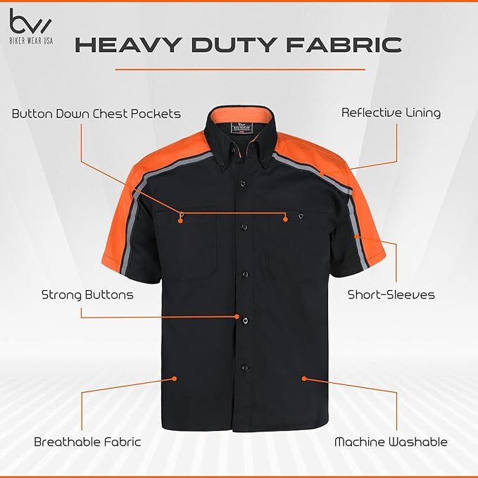 Men's Mechanical Industrial Work Shirt with Reflective Lining
