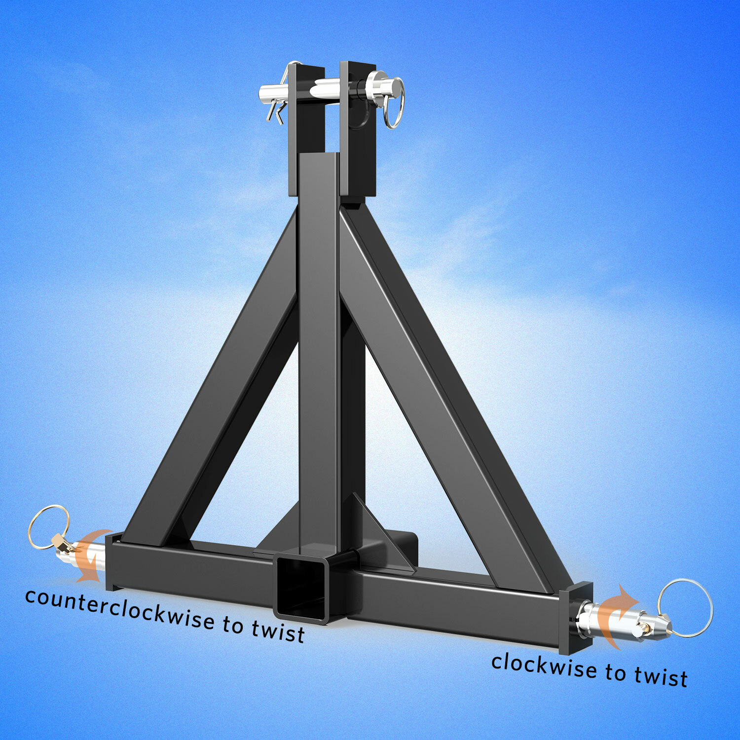 Category 1 Tractor 3 Point Hitch Receiver Tow Drawbar Heavy Duty Tube Steel