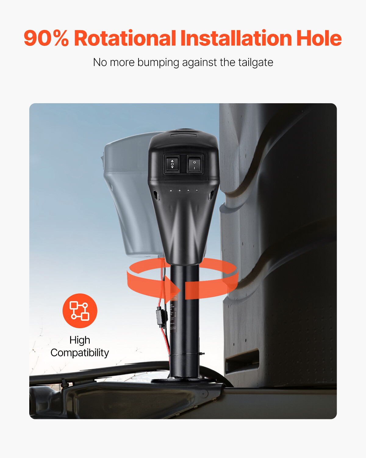 Electric Trailer Jack 5000 lbs Power Tongue Jack for RV Trailer & Camper Black