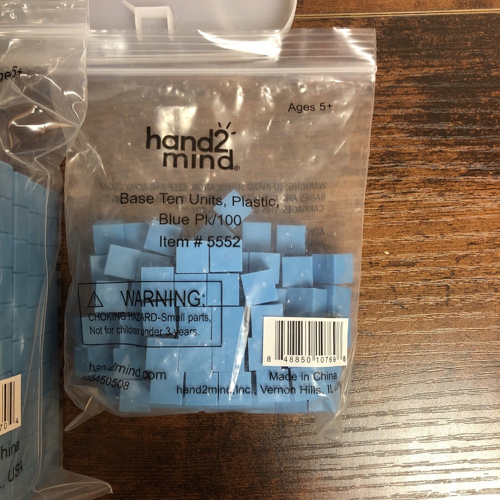 Math Base 10 Basic Set Counting Cubes Blocks Units Rods Flats Lot