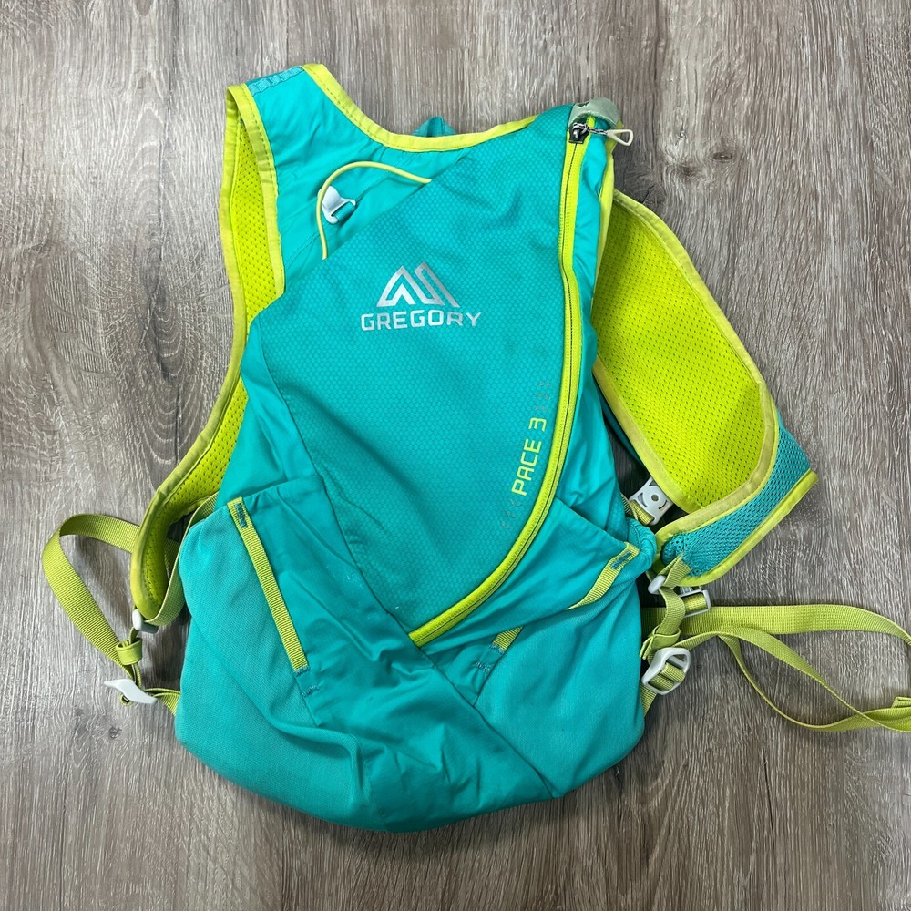 Gregory Pace 3 Backpack Teal Yellow Blue Running H2O