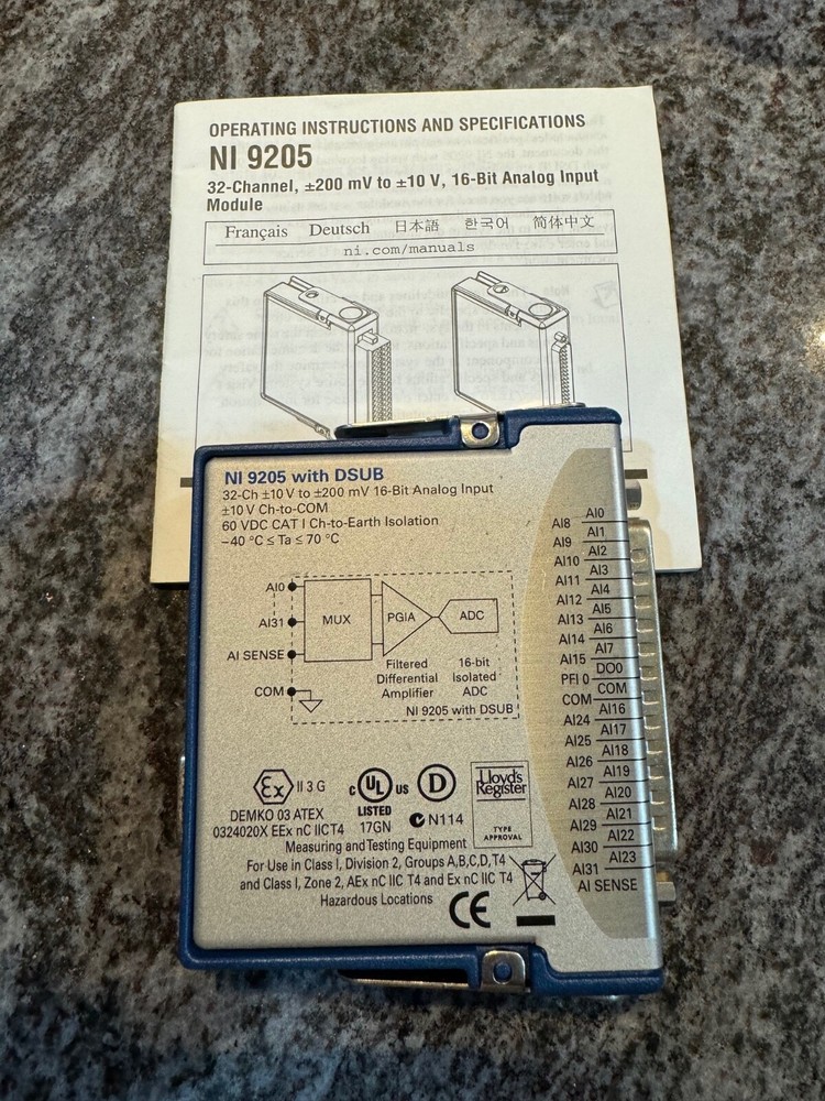 National Instruments NI-9205 With DSUB Analog Input Module
