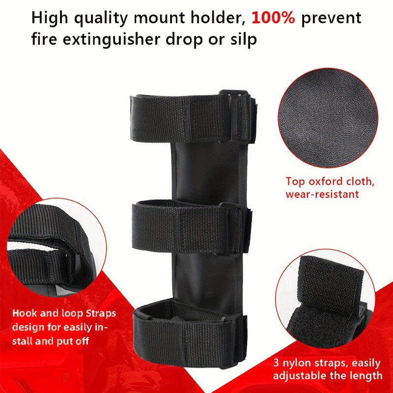 Nylon Fire Extinguisher Mount Strap Fire Extinguisher Holder Adjustable Roll Bar