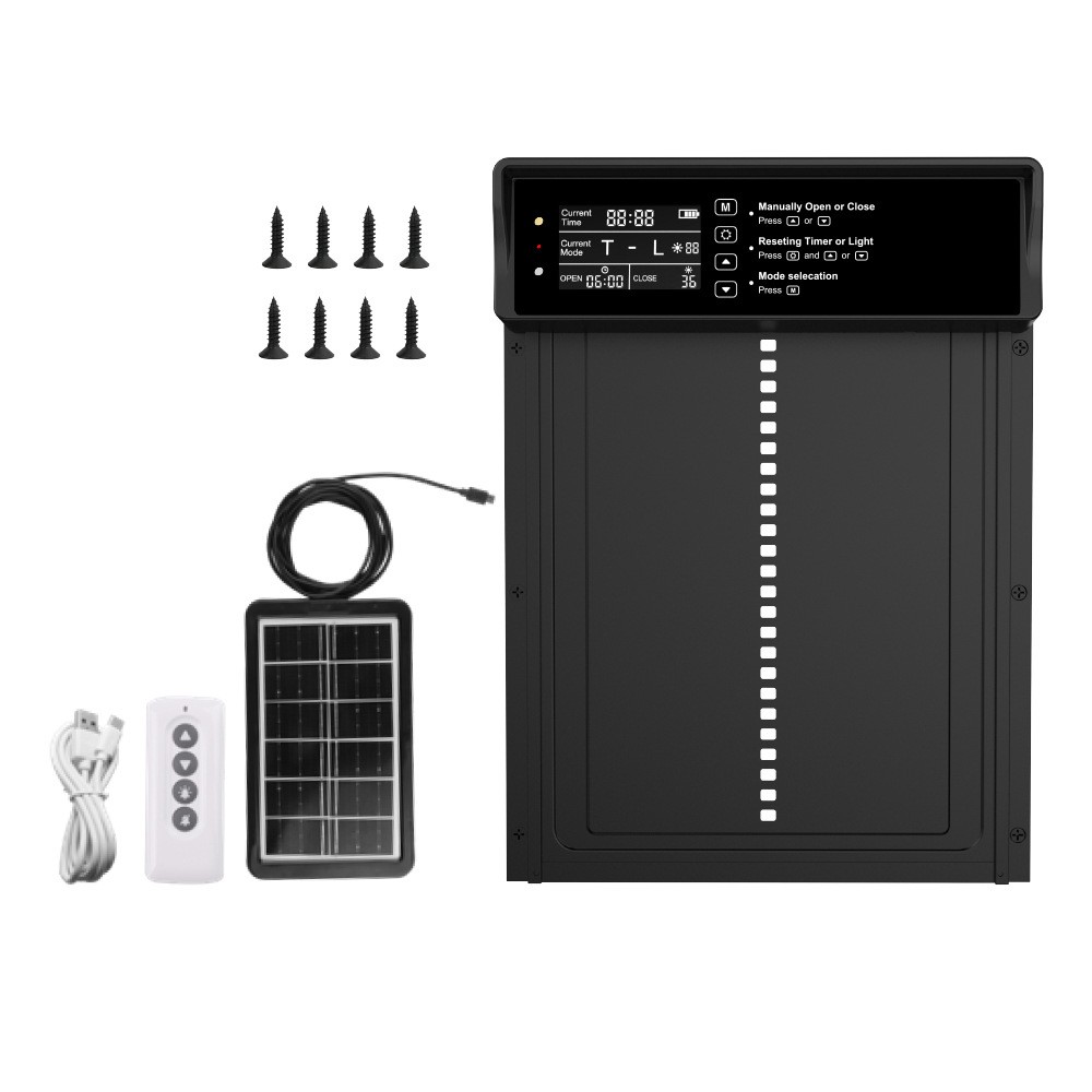 Automatic Solar Chicken Coop Door Opener with Timer Light Sensor Remote Control
