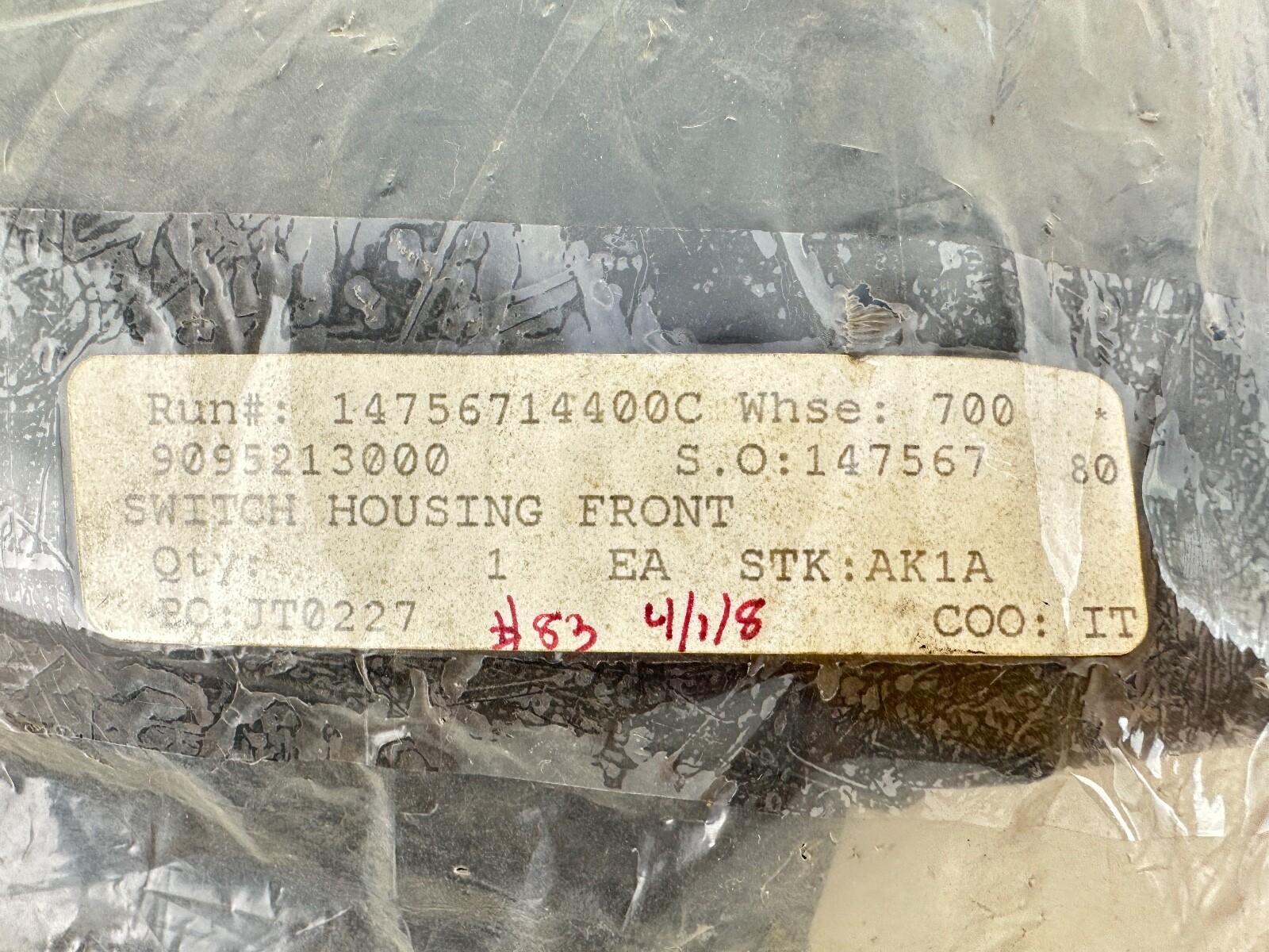 9095213000 - Switch housing front for Nilfisk Advance, Clarke, Viper machines