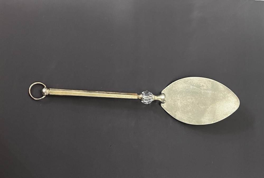 Silver Plated Cake Trowel with a Crystal Pre Owned with Box