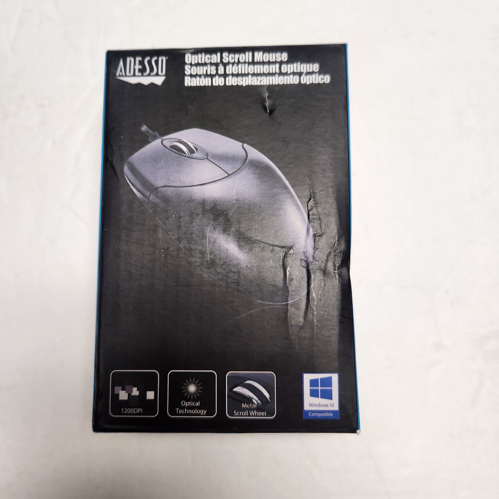 Adesso 3 button desktop ps/2 optical scroll mouse HC-3003PS NEW