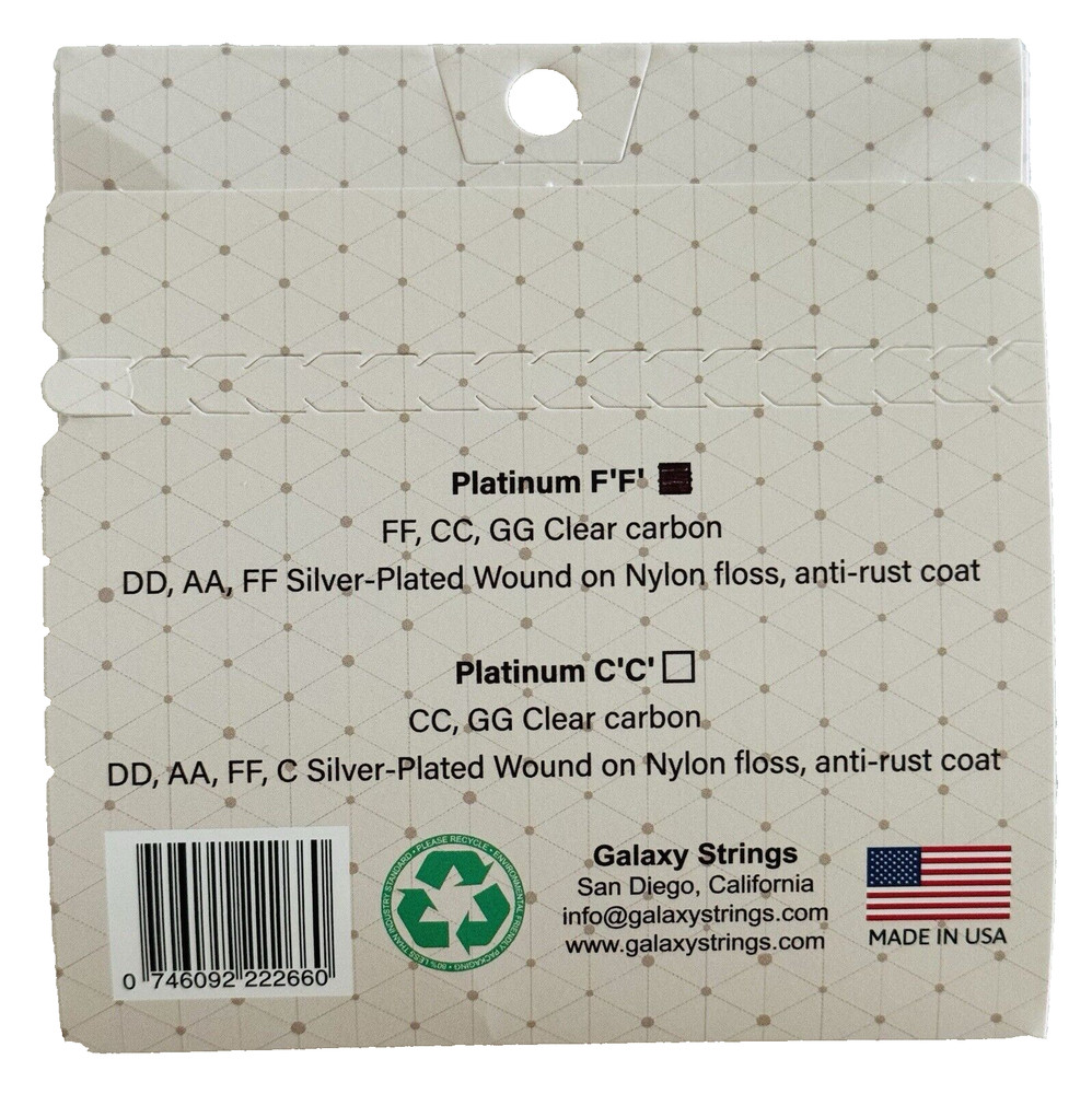 Galaxy Strings Oud Strings, ff Tuning,12 strings,clear Carbon &Silver plated