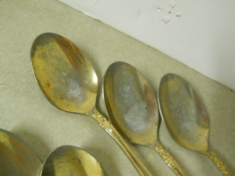 International EP Gold Precious Rose Pattern Flatware Set Replacements 63 PC