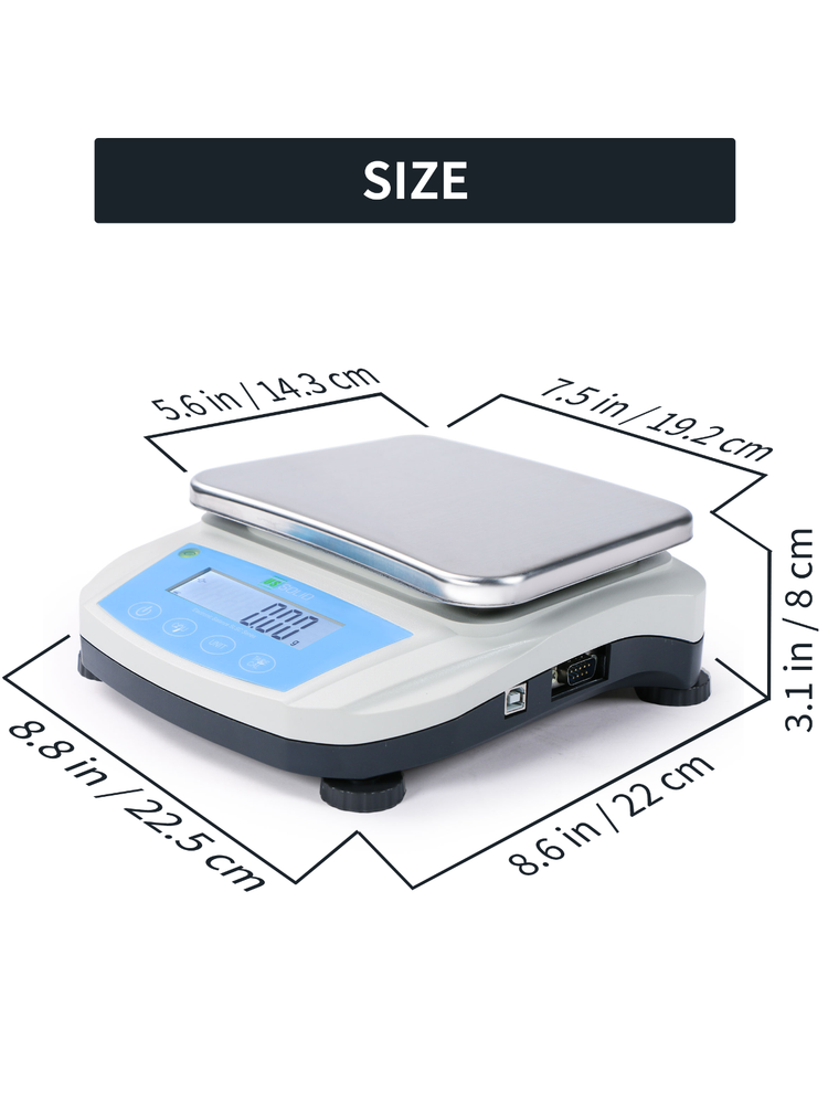 U.S. Solid 5000 x 0.01 g Precision Balance Scale RS232 USB Interface AC/DC Power