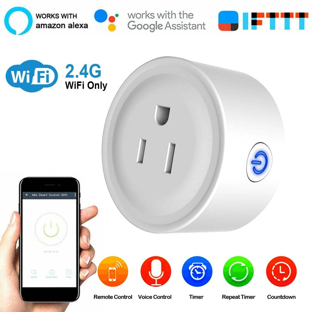 WiFi Smart Plug Outlet Wireless Smart Socket APP Remote Voice Control Timer Alex