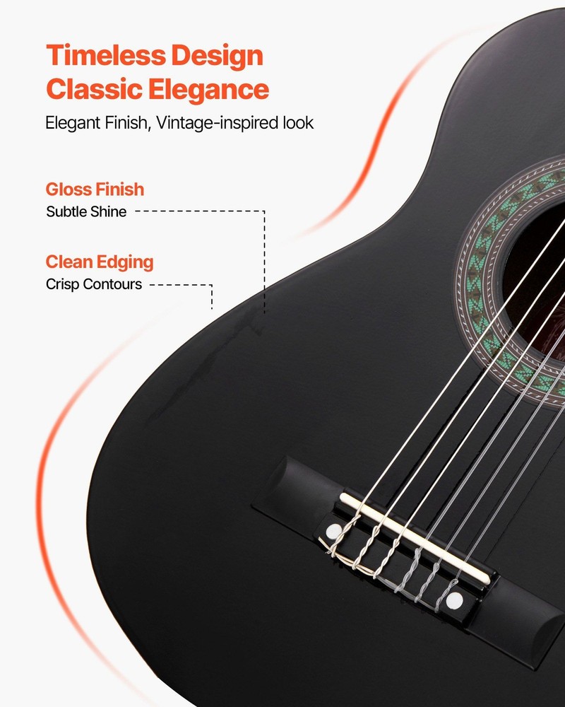 Classical Guitar, 30", Wood Classical Guitar Starter Kit for Beginners