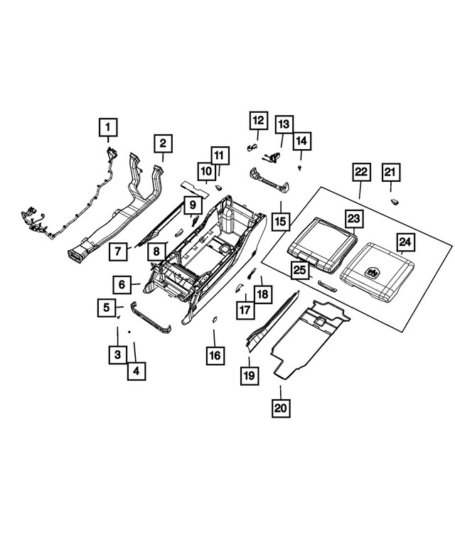 Genuine Mopar Console Wiring 68362132AC